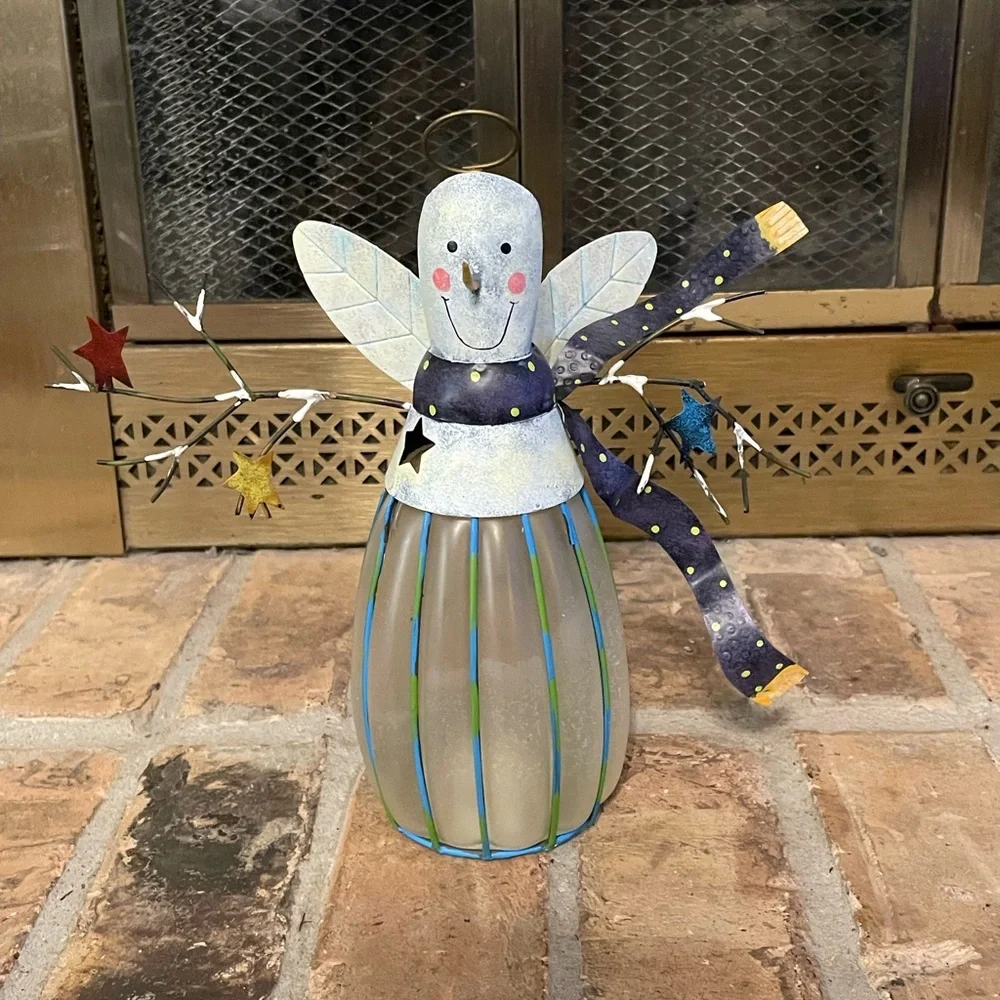 Frosty Friends Whimsical Snowman Candle Holder